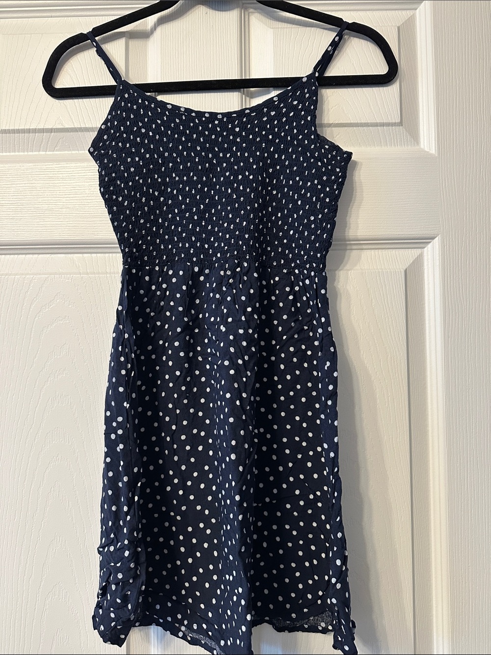 Navy Blue Polka Dot spaghetti strap top